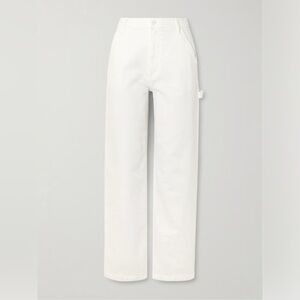 MOTHER White Wide-Leg Carpenter Jeans